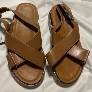Torrid Crisscross Platform Sandals Brown Size 7.5